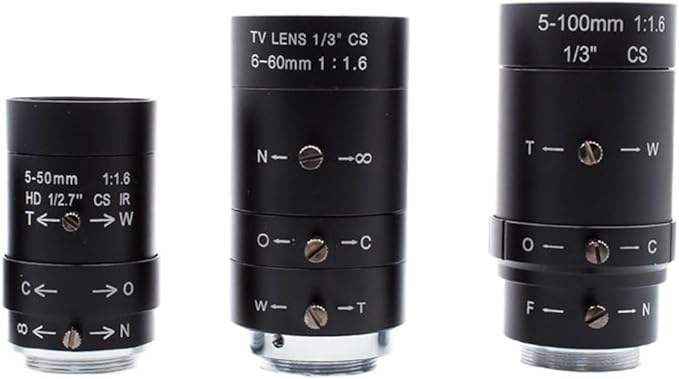 50mm 60mm 100mm HD Camera Lens Varifocal Manual Zoom Lens CS Mount for Security Surveillance IP Camera