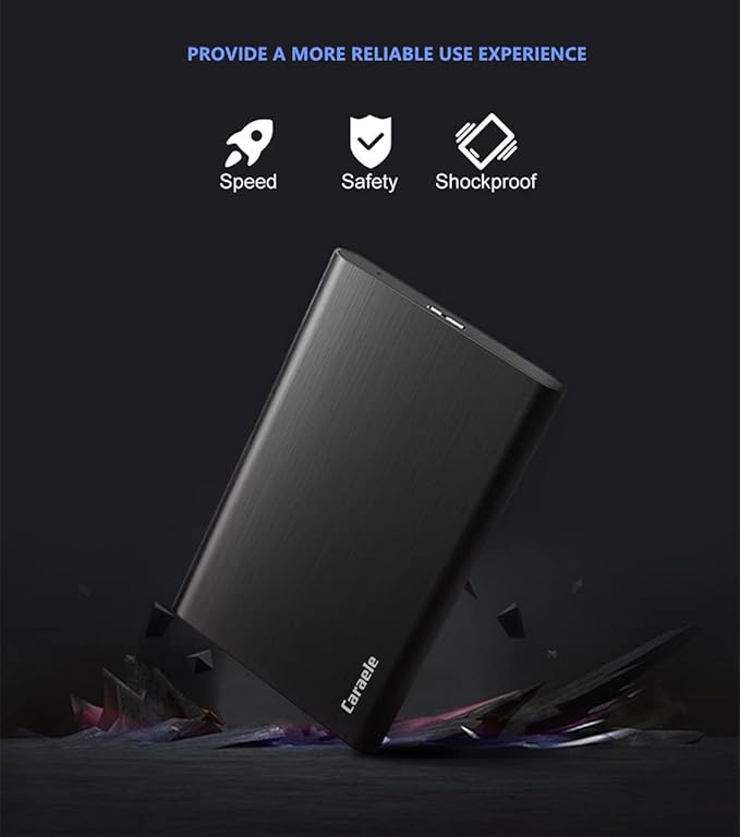 500GB Ultra Slim Portable External Hard Drive USB3.0 HDD Storage Compatible for PC Desktop Laptop MacBook Chromebook Xbox One Xbox 360 PS4 (Black)