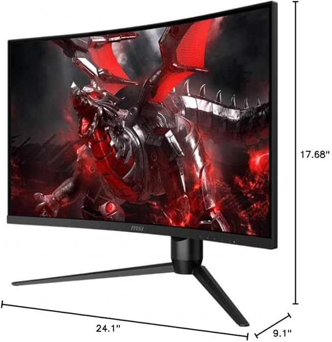 msi MAG27C6F 27-inch 1920 x 1080 (FHD) Rapid VA Gaming Monitor 180Hz Adaptive Sync 0.5ms HDMI Display-Port VESA Mountable Tilt