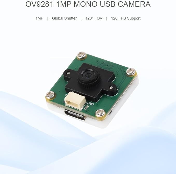 OV9281 1MP Mono USB Camera (A) 120° FOV Supports 120FPS High Frame Rate Recording Global Shutter for Clearer Imaging (OV9281 1MP USB Camera (A))