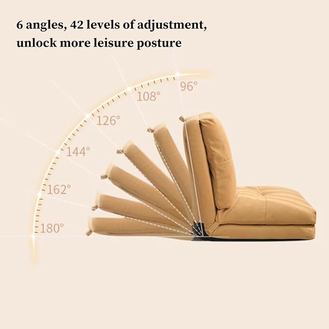 Floor Chair with Back Support Folding Floor Gaming Chair Adjustable Lazy Sofa Living Room for Adults &amp Kids One Seater Sofa Perfect for Reading Gaming Meditating(/Yellow)