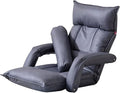 YCKEGEW Chair Bed with Pillow for Single SleepAdjustable Floor Chair with Arm Sofa Bed Meditation Chair for Bedroom BalconyHigh Back Reading Gaming Lounge Chair (Color : Dark Gray)