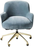 YYDS Chair Flannel Gaming Chair Rotatable Reclining Computer Chair with Fixed Armrest for Bedroom and Living Room Office Chair Ergonomically (Color : Blue)