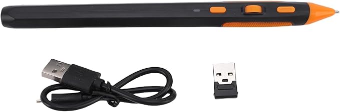 Computer Mouse Pen Ergonomic Pen Mouse DPI 800 1200 1600 Adjustable Pocket Ergonomic 2.4G Wireless Pen Mouse for Laptops Desktops Tablets Smartphones (Black)