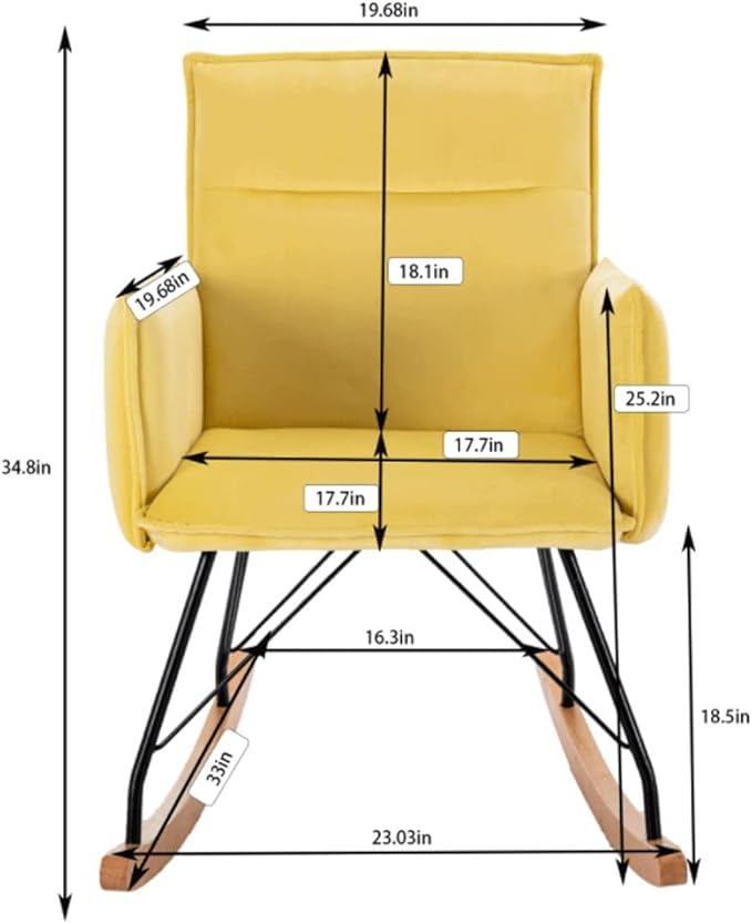 Office Chair Gaming Chair Computer Chair Relax Rocking Chair Velvet Upholstered Rocker Chair Lounge Chair Cushion for Living Room