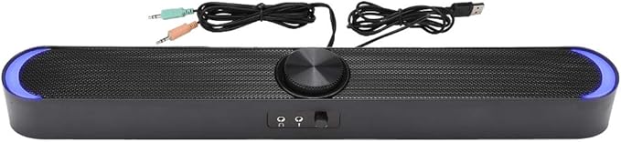 Desktop Speakers 15° Bevel Design 3.5mm Jack Wired Mini Computer Speaker with Double Sound Guiding Holes (Black)