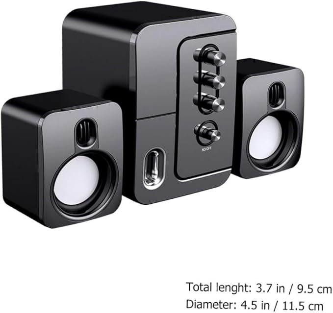 USB Laptop Computer Desktop Speaker with 3D Surround Sound and Deep Bass Portable USB-Powered Music Speaker for Home and Office Use Black