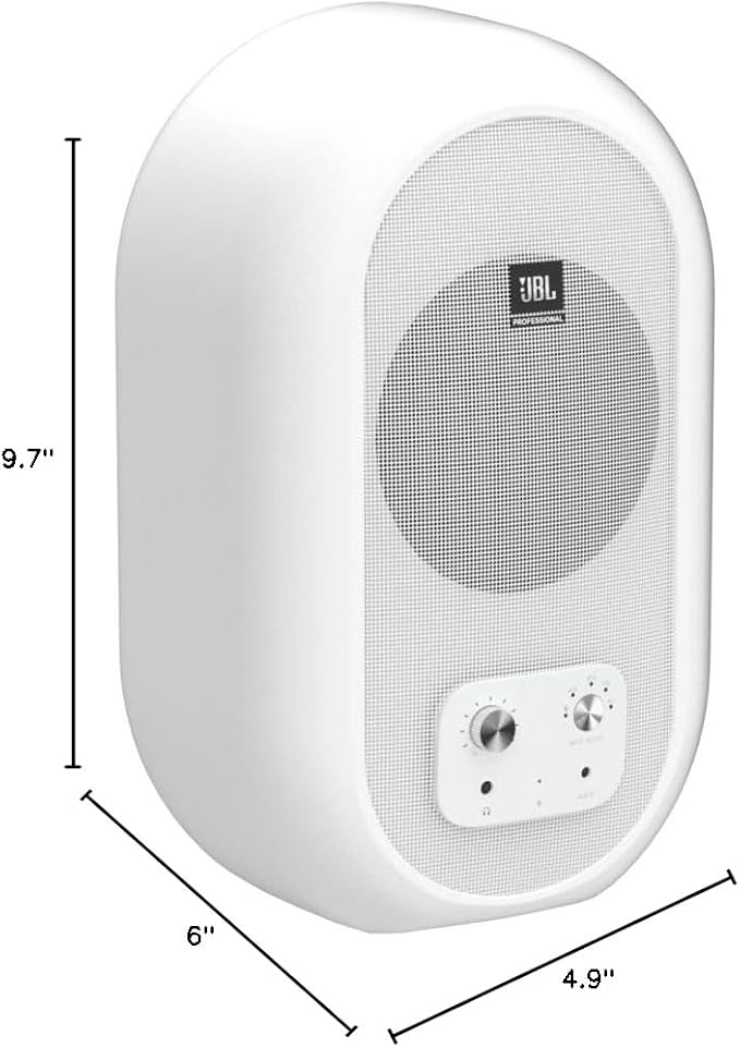 JBL Professional 1 Series 104-BT Compact Desktop Reference Monitors with Bluetooth White Sold as Pair 4.5-inch Speaker