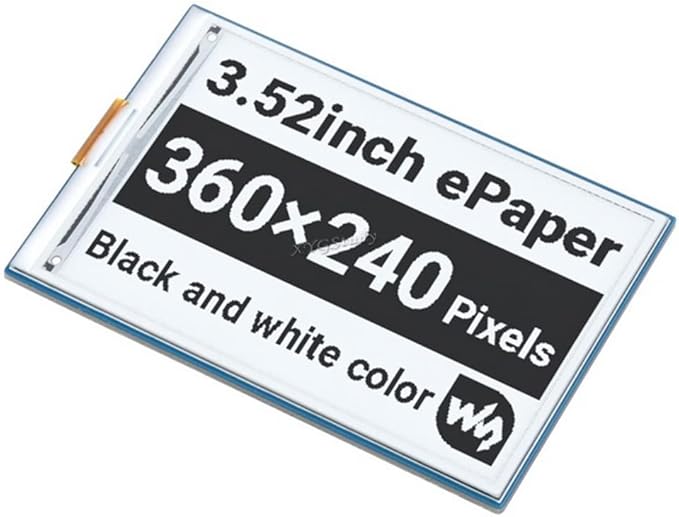 3.52inch e-Paper Display Panel HAT Resolution 360×240 Pixels with SPI Interface Paper-Like Experience Black/White