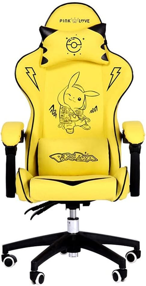 Game Chaire-Sports Game Seat Cute Computer Chair Home Office Anchor Broadcast Chair Professional Racing Chair Yellow-E