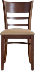 Adjustable Office Computer Chair with Armrest 1pcs Walnut Color Leather Upholstered Solid Wooden Ladder Seat Dining Chair