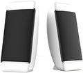 2 Pieces Wired Computer Speakers USB + AUX Mini PC Speaker for Laptop Desktop Phone 5W Audio Multimedia Loudspeaker with High Fidelity Sound (White)