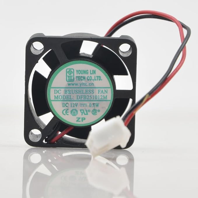 DFB251012M 25mm 12V Silent Small Fan - 2-Wire 2-Pin Notebook Cooling Fan Low Noise High Speed 3.23CFM Airflow