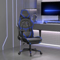 Gaming ChairAdult Office ChairErgonomic Computer Gaming Chair Suitable for Office Gaming Room Computer Room with Footrest Black and Blue Faux Leather