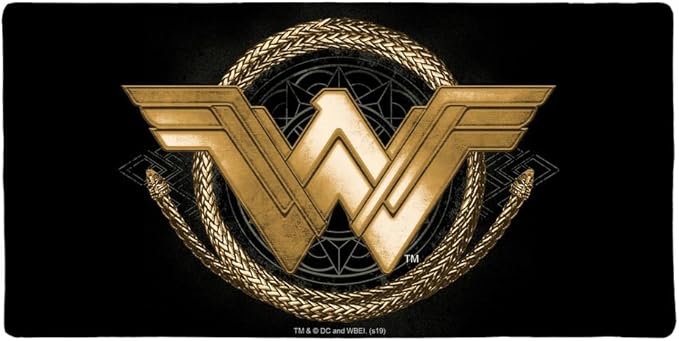 Wonder Woman Movie Golden Lasso Logo Large Gaming Mouse Pad Desk Mat with Stitched Edges Non-Slip Base for Gamer Home and Office 31.5 x 15.7