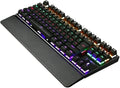 Mechanical Keyboard Wired Gaming Keyboard 87 Keys RGB LED Rainbow Backlit Keyboard Suitable for PC and Desktop Computer