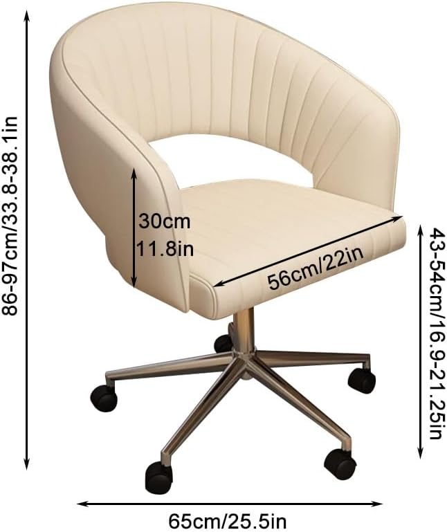 YCKEGEW Recliner Chair Home Office Desk Chairs Game Computer Chair Hollow Backrest Work Chair with WheelsLift Swivel Seat Chair Bedroom Chair(White)