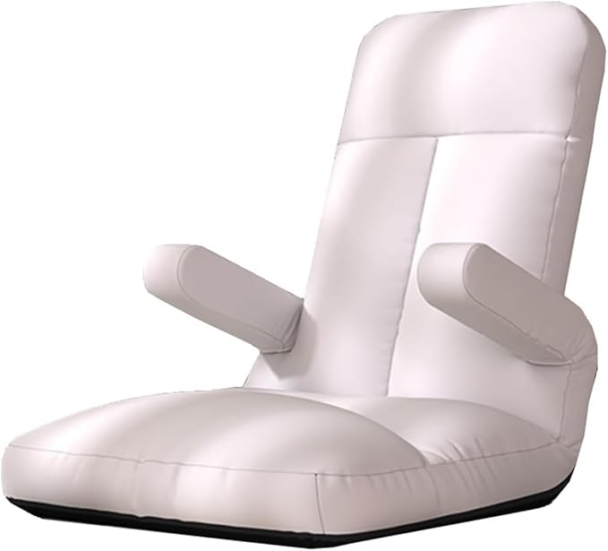 ELEFOCUS Floor Chair with 5 Positions Adjustable Folding Floor Gaming Chair with Armrest Foldable Lazy Sofa Recliner with Back Support(Beige)