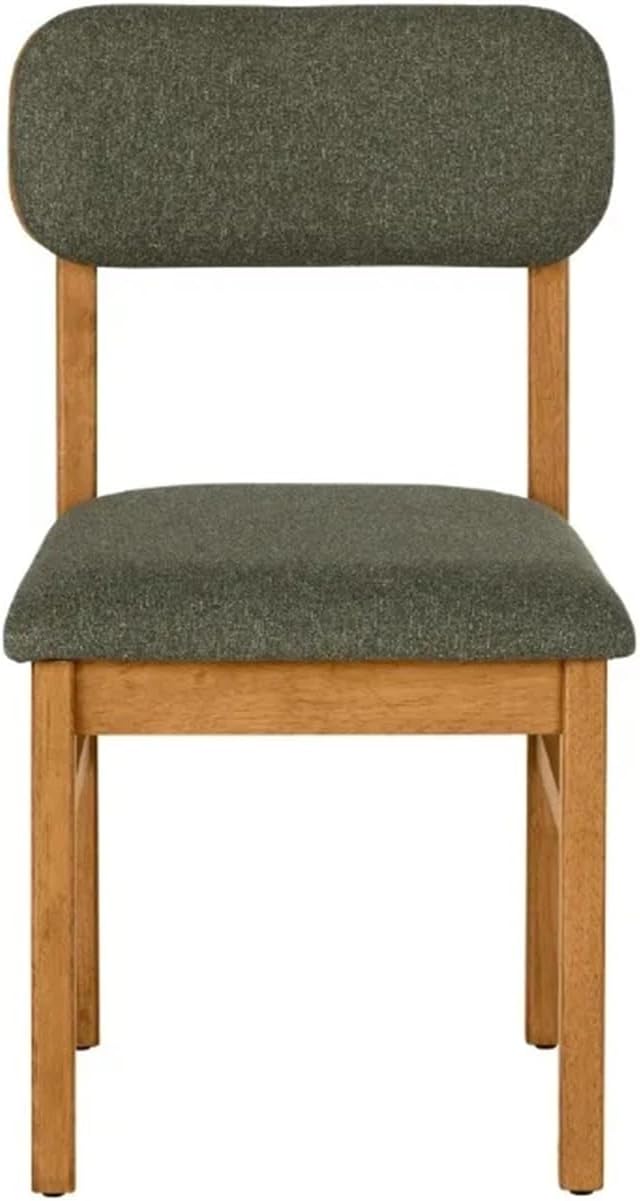Adjustable Office Computer Chair with Armrest 1pcs Curved Backrest Solid Rubberwood Frame Dining Chairs Cream and OliveGreen Color(OliveGreen)