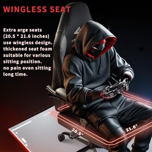 Gaming Chair 400lb Weight Capacity Ergonomic Video Game Chair with Footrest Racing Style Computer Chair with Headrest and Lumbar Support