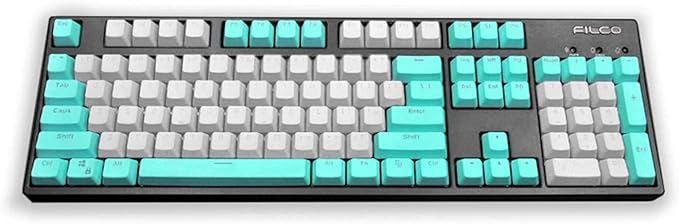 yue 104 Keys Double Shot PBT Translucnt Backlit Keycap OEM Profile Keyset for All Cherry MX Switches Mechanical Gaming Keyboards Standard ANSI Layout 108 104 87 TKL 60% (Blue White)