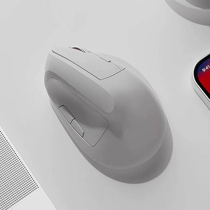 Ergonomic Vertical Mouse Wireless Rechargeable Ergo Mouse for Carpal Tunnel Relief 3200DPI Adjustable 6 Buttons for PC/Laptop/Mac/Windows (Off White)