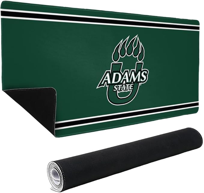 Adams State University ASU Grizzlies Primary Logo Stripes Large Gaming Mouse Pad Desk Mat with Stitched Edges Non-Slip Base for Gamer Home and Office 31.5 x 15.7