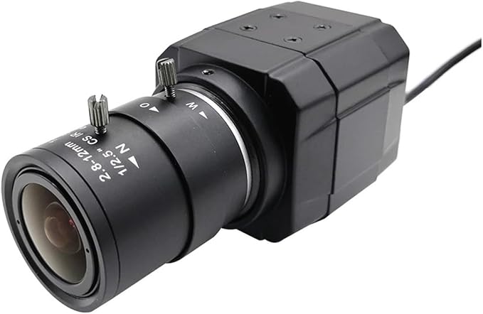 HD 2K Webcam 30fps High Speed UVC OTG 4MP USB Camera with 2.8-12mm Varifocal CS Lens Plug and Play for YouTube Live Broadcast(2K 2.8-12 Camera)