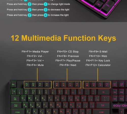 Gaming Keyboard Wired Mechanical Keyboards RGB Backlit USB 104 Keycaps Computer Game Ergonomic Russian Keyboards