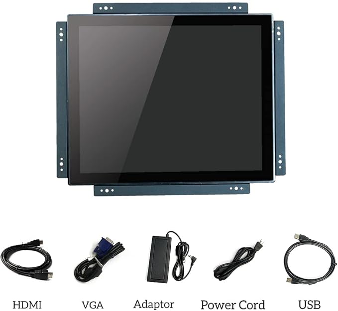 17 Inch Open Frame Design Touch Screen Monitor Display with VESA &amp Rear Mounting Bracket for Kiosk Industrial Automation POS Retail Self-Service