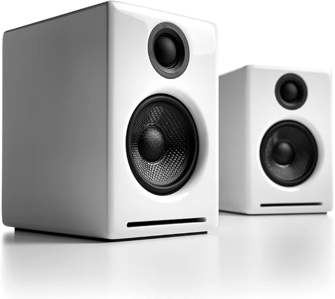 Audioengine A2 White Computer Speakers with 210W S6 Subwoofer and DS1 Stands