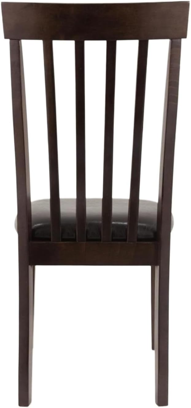 Adjustable Office Computer Chair with Armrest 1pcs Dark Brown Rake Backrest Design Wood Frame Dining Room Chair