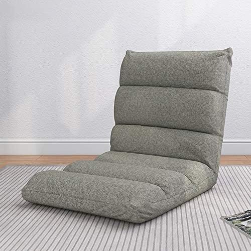 ELEFOCUS Floor Chair Lazy Sofa Removable and Washable Meditation Chair with Backrest 5 Gears Freely Adjustable Single-Story Chair(Grau)