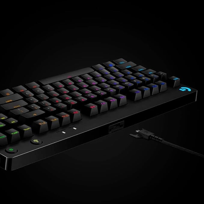 Logitech G Pro TKL Mechanical Wired Gaming Keyboard GX Blue Clicky Switch and LIGHTSYNC RGB Backlit Keys 12 programmable F-key macros Black - 920-009388 (Renewed)
