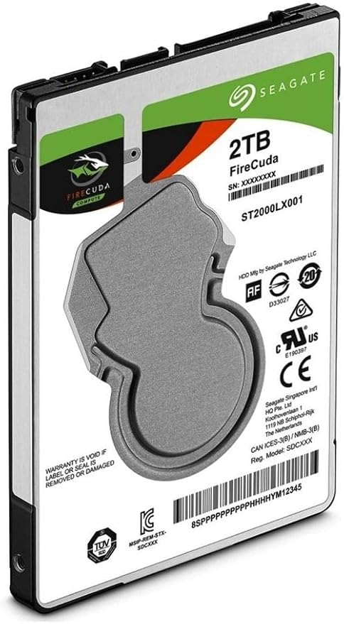 Seagate (ST2000LX001) FireCuda 2TB Solid State Hybrid Drive Performance SSHD – 2.5 Inch SATA 6Gb/s Flash Accelerated for Gaming PC Laptop