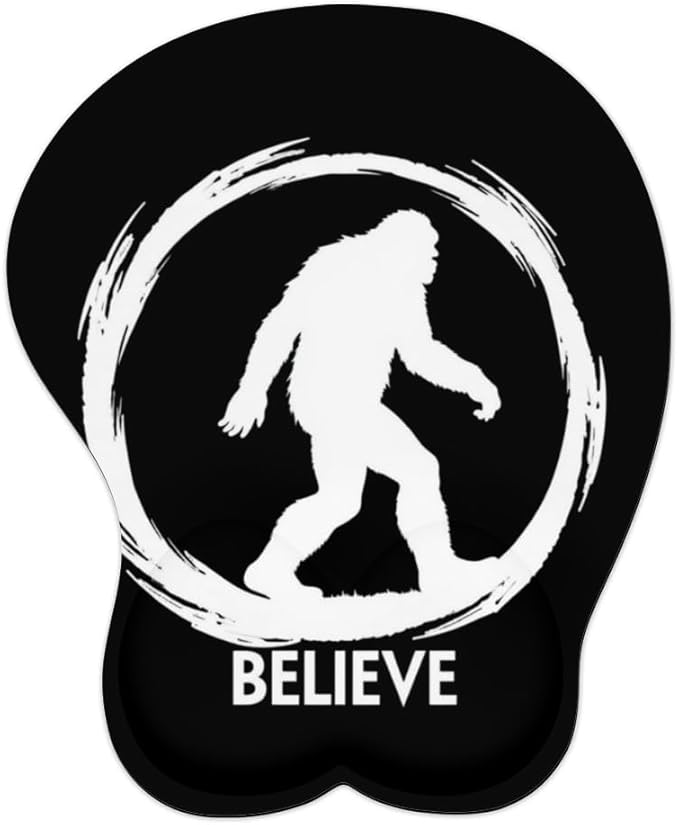 Mousepad Believe Bigfoot Sasquatch Ergonomic Wrist Support Non-Slip Base Mouse Mat with Wrist Rest Computer Mousemat for Desk Work Accessories Pad