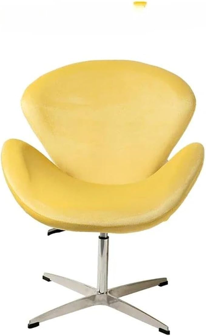 Ergonomic Gaming Chair Rotating Single Person Sofa Internet Celebrity Leisure Chair Yellow Flannel Swivel Computer Office Chair Quiet Cream Breeze Swan Design