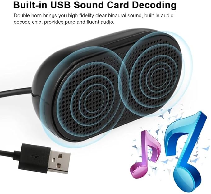JSEIAJB Computer Speaker Speaker Plug &amp Play Portable USB-Powered Speaker Horn 3W Output for PC Laptops