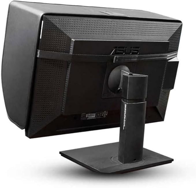 Leather Monitor HoodAdjustable Monitor Hood SunshadeAll-Sides Coverage Display Sun VisorSuitable for 19-32 Inch Universal Hood of All Brands(21in/22in)