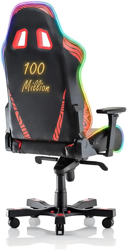 Clutch Chairz Pewdiepie Chair LED 100M - Ergonomic Gaming Chair Video Game Chairs Office Chair High Chair and Lumbar Pillow for Computer Desk - Black - Throttle Series
