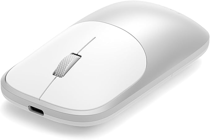 Satechi Slim EX Wireless Mouse Multi-Device Bluetooth &amp 2.4GHz Connection for macOS Windows iPadOS and Android Silent Clicks Anodized Aluminum Shell USB-C Rechargeable Battery Silver