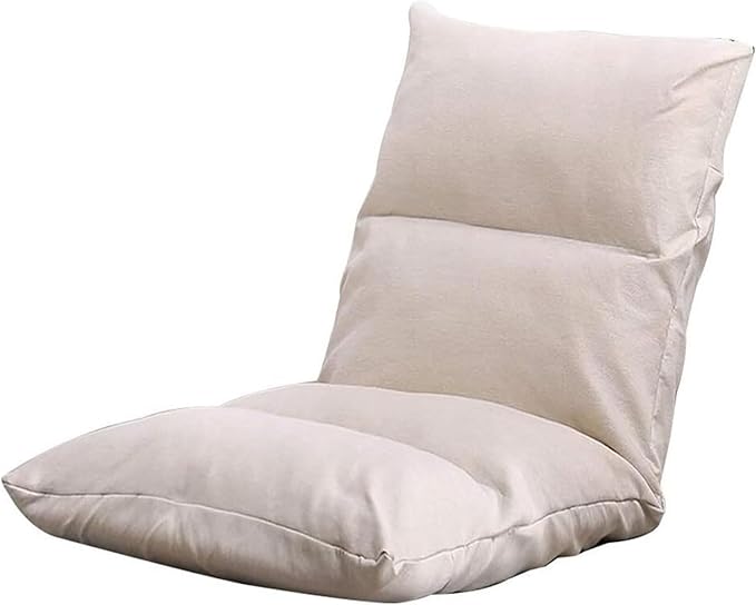 ELEFOCUS Folding Sofa Chair Folding Floor Chair Removable and Washable Lazy Sofa 6 Levels Adjustable Meditation Chair(White)