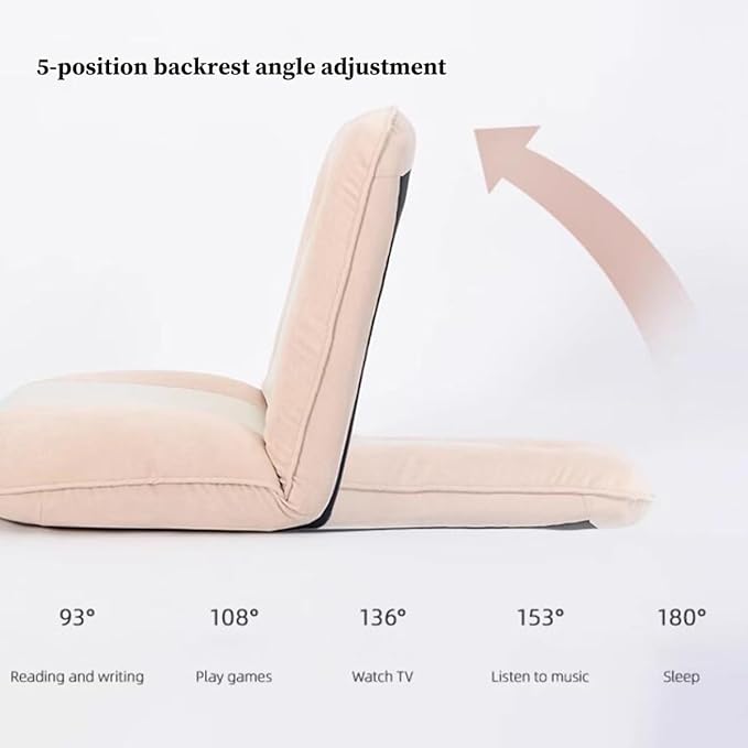 Floor Chairs for Adults Floor Gaming Chair with Back Support 5 Adjustable Position Sponge Padding Floor Seating Lounge for Reading Watching Tv Meditation(/Purple B)