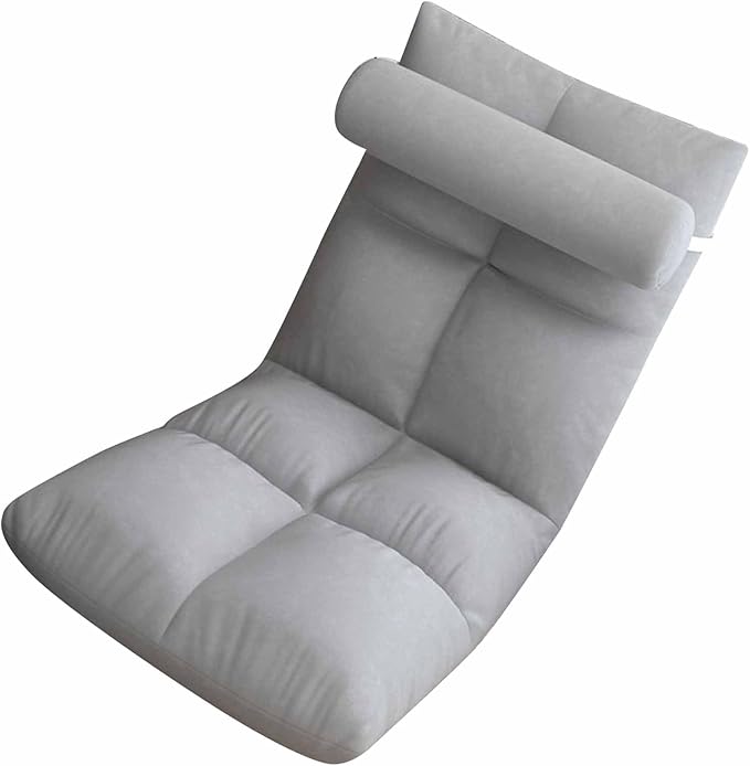 Floor Chair with Back Support Folding Sofa Chair Sleeper Bed Couch Recliner Floor Gaming Chair Meditation Chair for Adults (Gray)