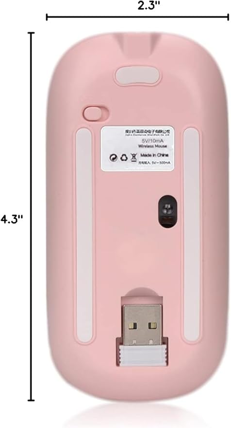 SA@ Pink Bling Crystal Rhinestone Wireless Mouse Sparkly Computer Mouse with USB Receiver for Girls Bedazzled Leopard Mice for Notebook PC Laptop MacBook (Pink)