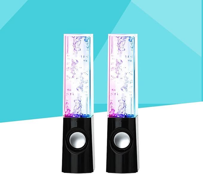 Mobestech 2-in-1 Music Fountain Speaker Computer Desktop Speakers Lights Water Spout Ideal for Home Events