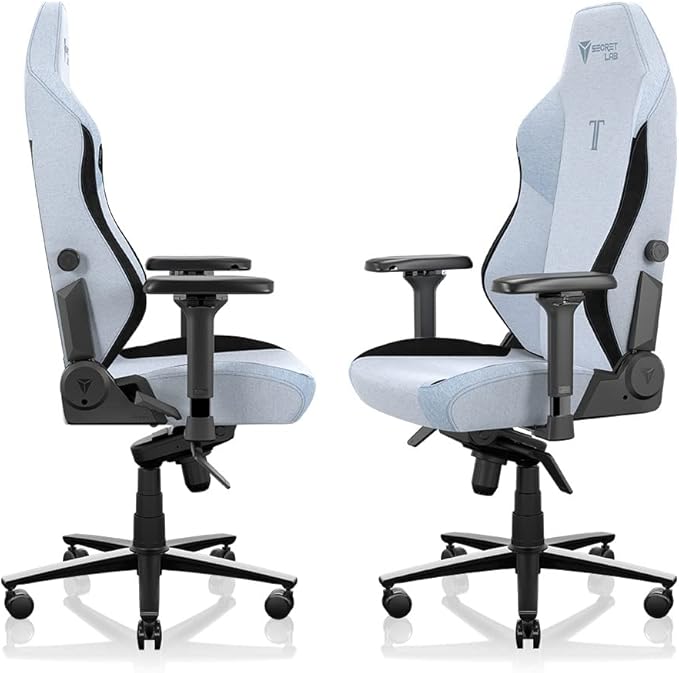 Secretlab Titan Evo Frost Blue Gaming Chair - Reclining Ergonomic &amp Heavy Duty Computer Chair with 4D Armrests Magnetic Head Pillow &amp Lumbar Support - Big and Tall Up to 395 lbs - Blue - Fab