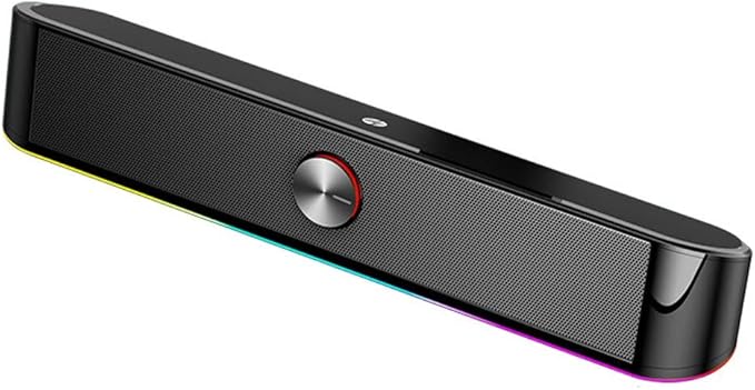 Computer Speakers Dynamic RGB Computer Sound Bar 3.5mm Aux-in Connection USB Powered Computer Speakers for Desktop PC Laptop Tablets