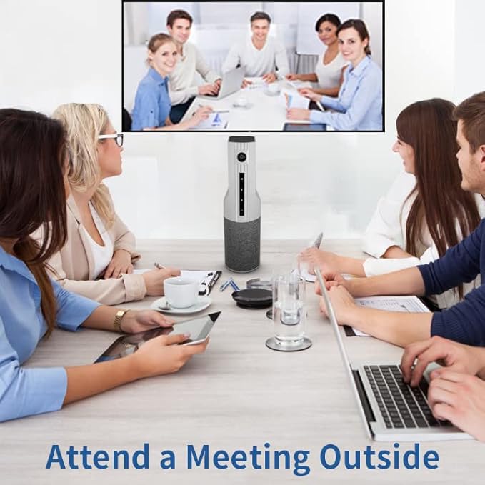 Conference Webcam w/Microphone&ampSpeaker for HD 1080P Video Call All-in-1 Ultra Wide-Angle 110° Camera 19ft Voice Pickup AI Noise-Cancel USB Plug&ampPlay&ampPower Speakerphone&ampCam Meeting