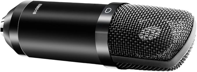 XLR Condenser Microphone Recording Microphone for PC Computer Home Studio Cardioid Podcast Mic Kit for Streaming ASMR YouTube Voice-Over Gaming Vocal (Black)